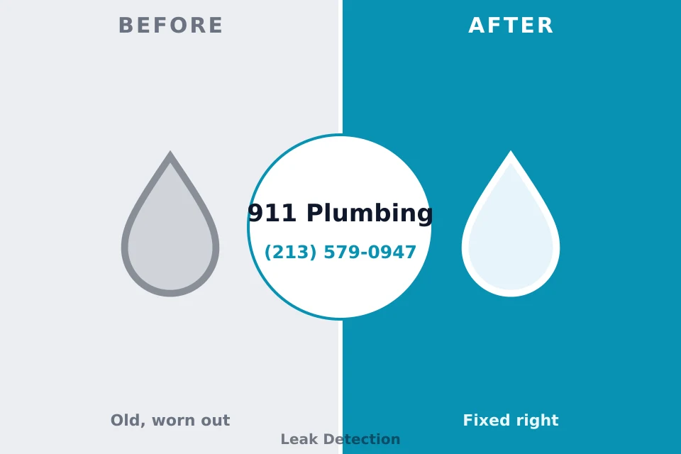 Before and after: plumbing repair Roslyn Harbor, NY